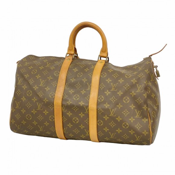 LOUIS VUITTON Authentic Brown Monogram Keepall 45 Boston Bag